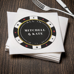Poker Chip bei Hochzeit Serviette