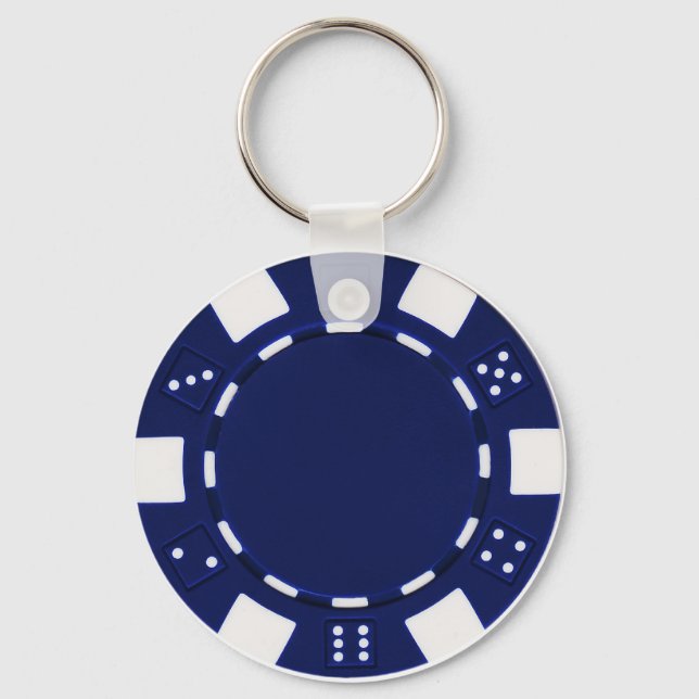 Poker-Chip blau Schlüsselanhänger (Vorderseite)