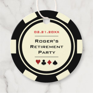 Poker Chip Casino Schwarz Geschenkanhänger