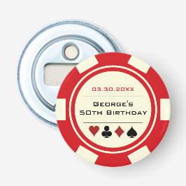 Poker Chip Casino Thema Rot von Weiß Flaschenöffner