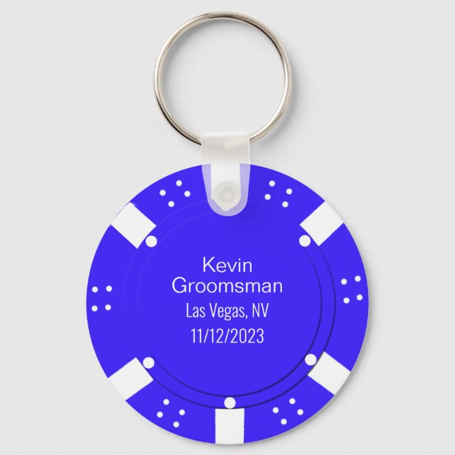 Poker Chip Casino Themenwelt Gastgeschenk Hochzeit Schlüsselanhänger (Vorderseite)
