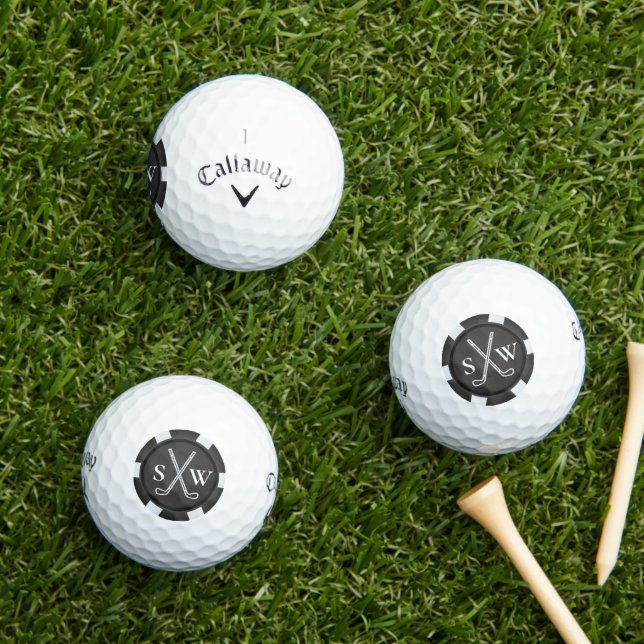 Poker Chip Golf Thema Mit Monogramm Golfplätze Golfball (Insitu Gras)