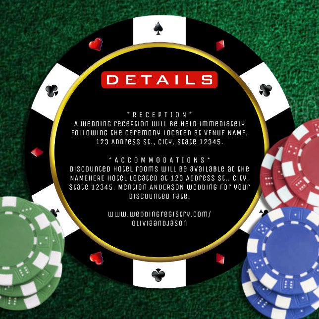 Poker Chip Hochzeitskarte (Poker Chip Wedding Details Enclosure Card
)