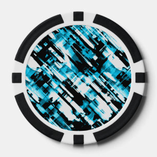 Poker Chip Hot Blue Black abstrakt digitalart G253