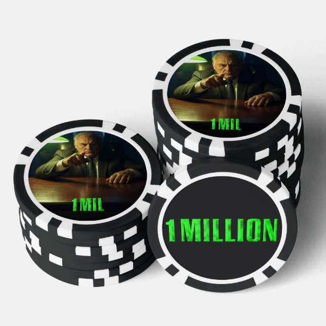 Poker-Chip im Wert von 1 Million Dollar Pokerchips (Stapel)