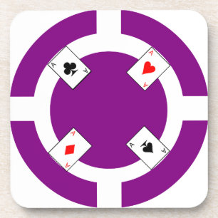 Poker-Chip - lila Getränkeuntersetzer
