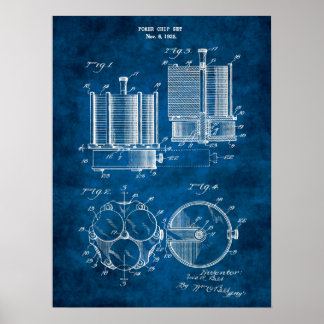 Poker Chip Patent Design Wanddekoration Art Nr. 4 Poster
