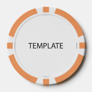 Poker Chip Single (2) Hor - Orange Solid Edge