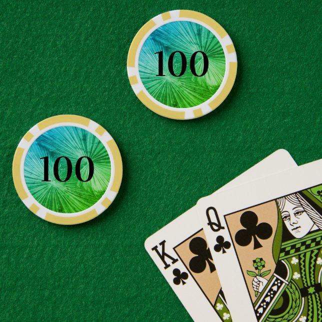 Poker-Chip-Token mit Foto aus Palmblättern Pokerchips (Pokertisch (doppelt))