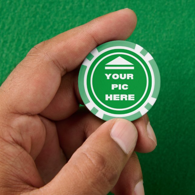 Poker-Chips - Bild hinzufügen - Grün Pokerchips (Hand)