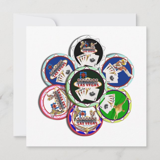 Poker Chips Galore Einladung (Vorderseite)