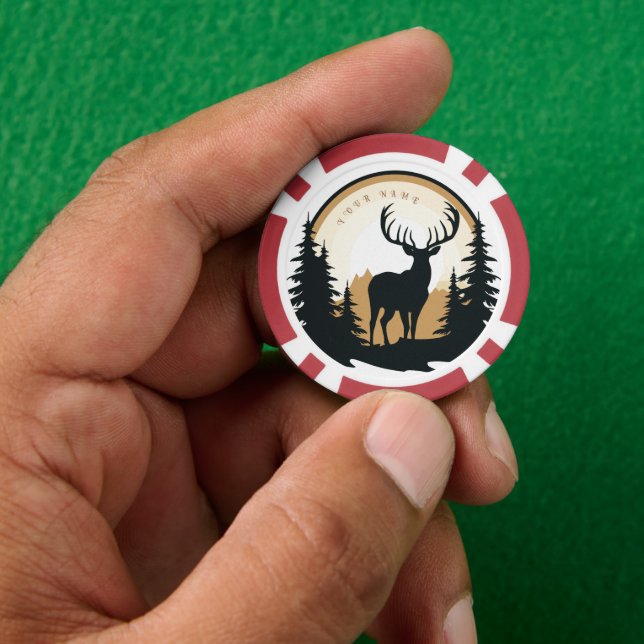 Poker Chips Hirsch - Personalisiert - Name hinzufü (Hand)