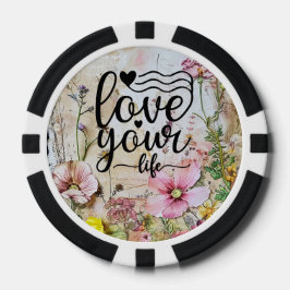 Poker Chips - Liebe für Ihr Leben Blumendesign