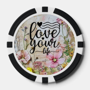 Poker Chips - Liebe für Ihr Leben Blumendesign