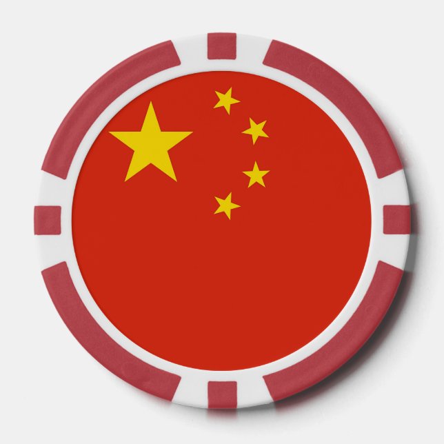 Poker-Chips mit der Flagge der China Pokerchips (Vorderseite)