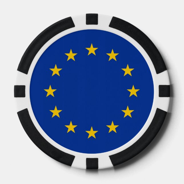 Poker-Chips mit der Flagge der europäischen Gewerk Pokerchips (Vorderseite)