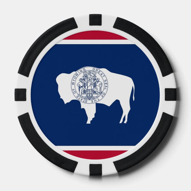 Poker-Chips mit der Flagge des Wyoming Pokerchips (Vorderseite)