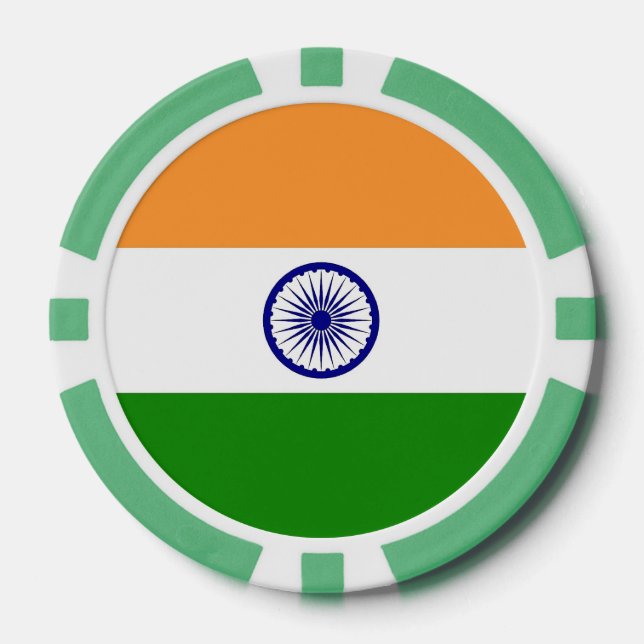 Poker-Chips mit der Flagge Indiens Pokerchips (Vorderseite)