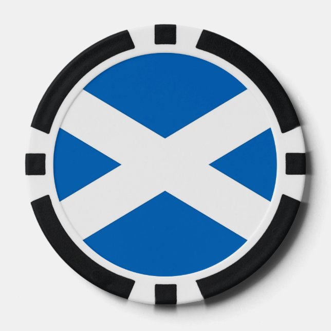 Poker-Chips mit der Flagge Schottlands, Vereinigte Pokerchips (Vorderseite)