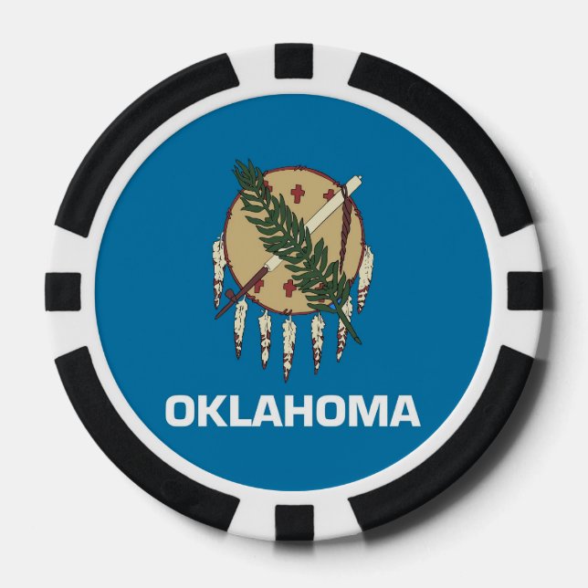 Poker-Chips mit der Flagge von Oklahoma Pokerchips (Vorderseite)