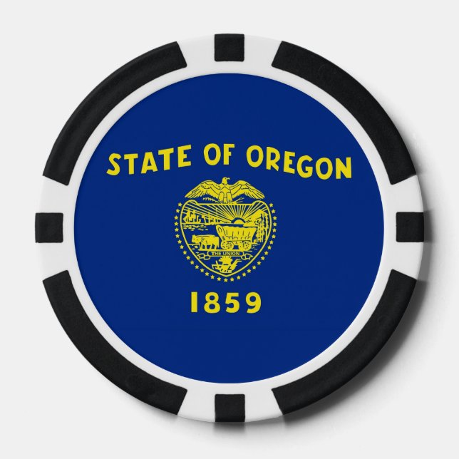 Poker-Chips mit der Flagge von Oregon Pokerchips (Vorderseite)