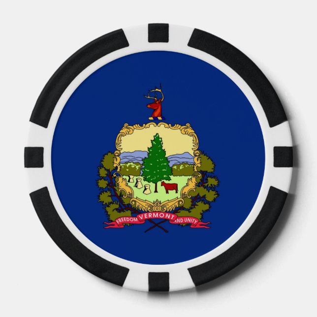 Poker-Chips mit der Flagge von Vermont Pokerchips (Vorderseite)