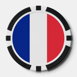 Poker Chips mit der französischen Flagge