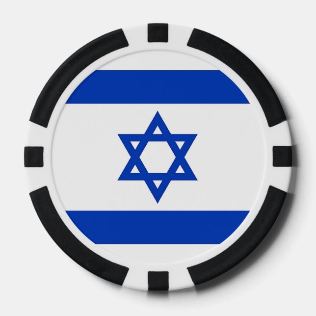 Poker-Chips mit der israelischen Flagge Pokerchips (Vorderseite)
