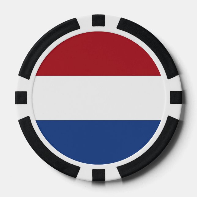 Poker-Chips mit der niederländischen Flagge Pokerchips (Vorderseite)