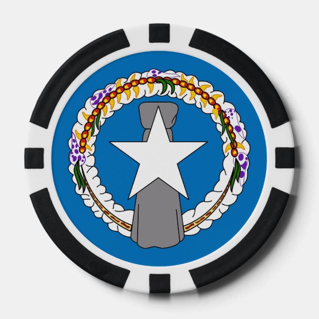 Poker-Chips mit Fahne von Nord-Mariana Pokerchips (Vorderseite)