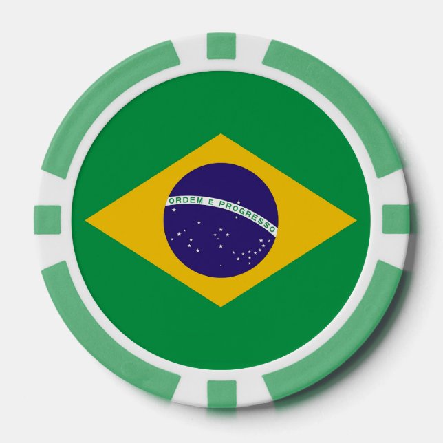 Poker Chips mit Flagge Brasiliens (Vorderseite)
