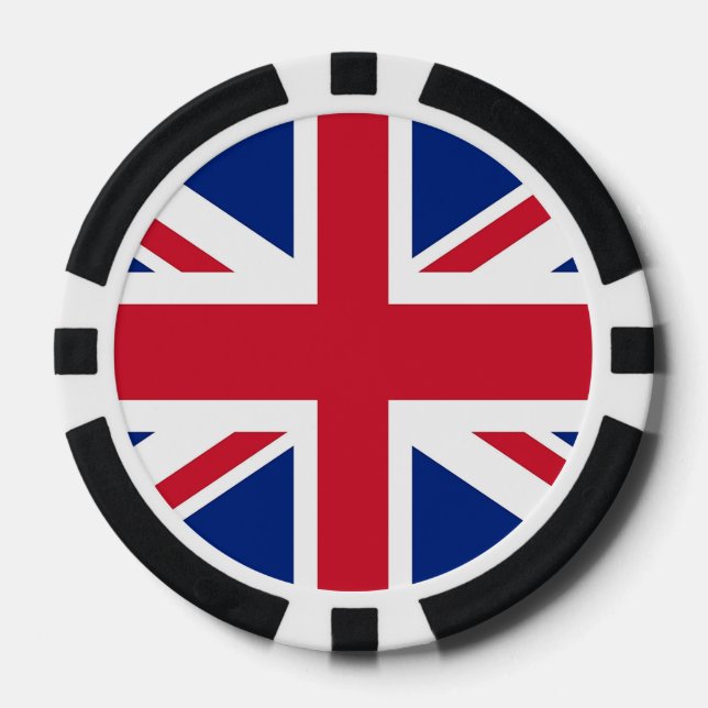 Poker-Chips mit Flagge des Vereinigten Königreichs Pokerchips (Vorderseite)