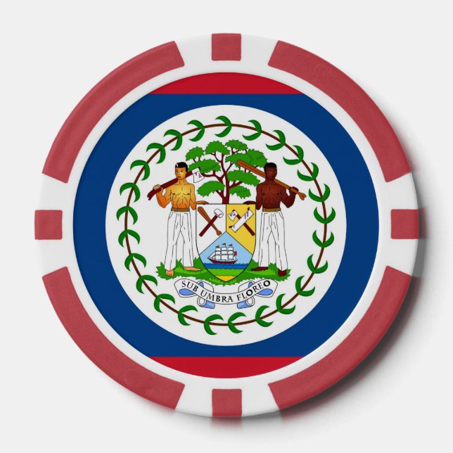 Poker Chips mit Flagge von Belize (Vorderseite)