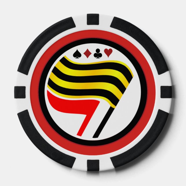 Poker-Chips mit Goldflagge Pokerchips (Vorderseite)