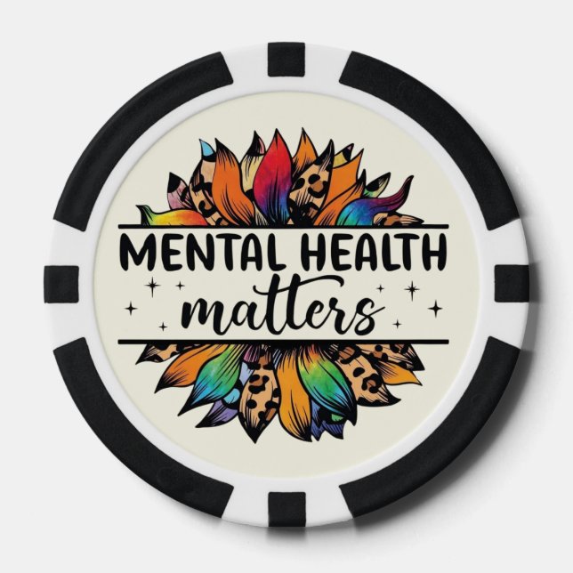 Poker-Chips mit "Mental Health Matters"-Bewusstsei Pokerchips (Vorderseite)