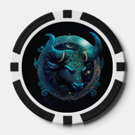 Poker Chips mit Taurus Zodiac Symbol