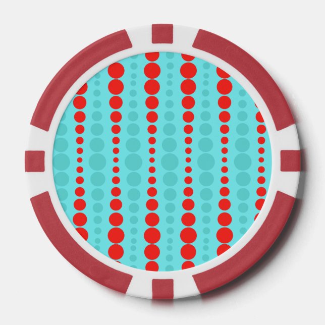 Poker-Chips Retro Rot und Türkis Pokerchips (Vorderseite)