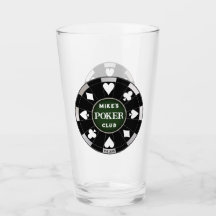 Poker Club Black Poker Chip w Playing Anzugs