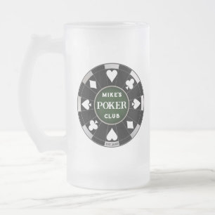 Poker Club Chip Frosted Beer Mug Verre Verre Drink