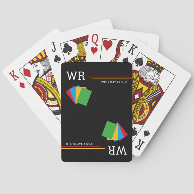 Poker-Club personalisiert schwarz Spielkarten (Rückseite)