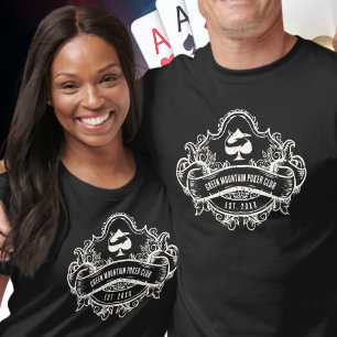 Poker Club Turniername Sponsor auf der Rückseite T-Shirt