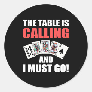 Poker, den die Tabelle ruft Runder Aufkleber