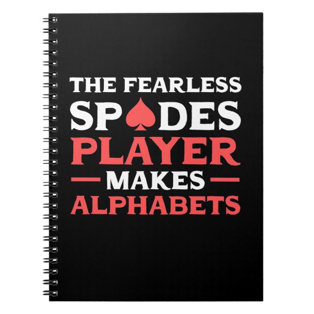 Poker Der Fearles Spades Player Notizblock (Vorderseite)