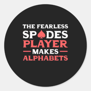 Poker Der Fearles Spades Player Runder Aufkleber
