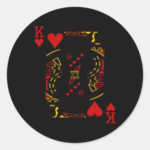 Poker, der Karten spielt, König von ihm Runder Aufkleber