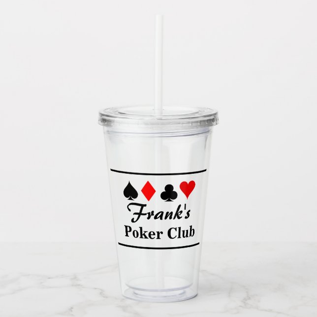 Poker, der Kartensymbole abspielt Acryltrinkbecher (Vorderseite)