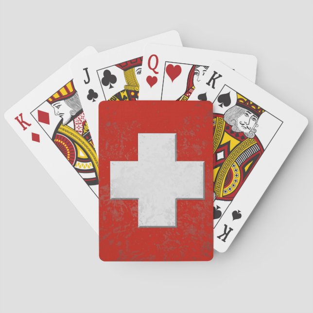 Poker der Schweizer Flagge Spielkarten (Rückseite)