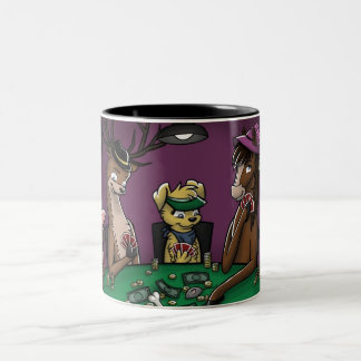 Poker, der Tier-Tasse (Wickelrock, spielt) Zweifarbige Tasse