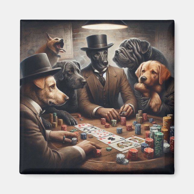Poker Dogs Magnet (Vorne)