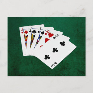 Poker - drei gleich - Jack Postkarte